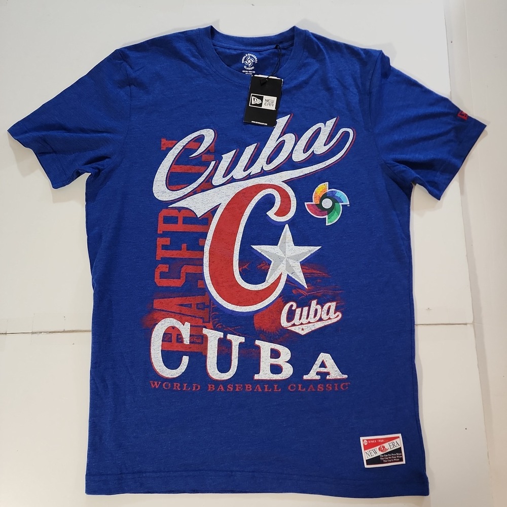 New Era Cuba World Baseball Classic WBC 2026 T-Shirt Blue Men Large NWT New‎ Era